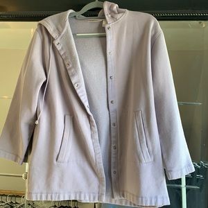 Nordstrom Hooded Button Up Lavender Jacket